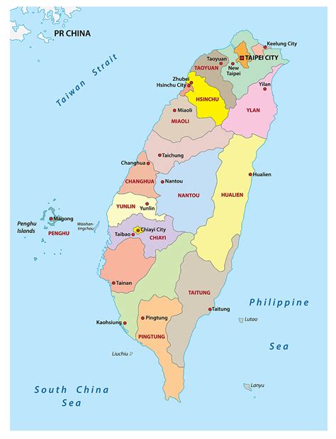 Map of Taiwan cities: major cities and capital of Taiwan .